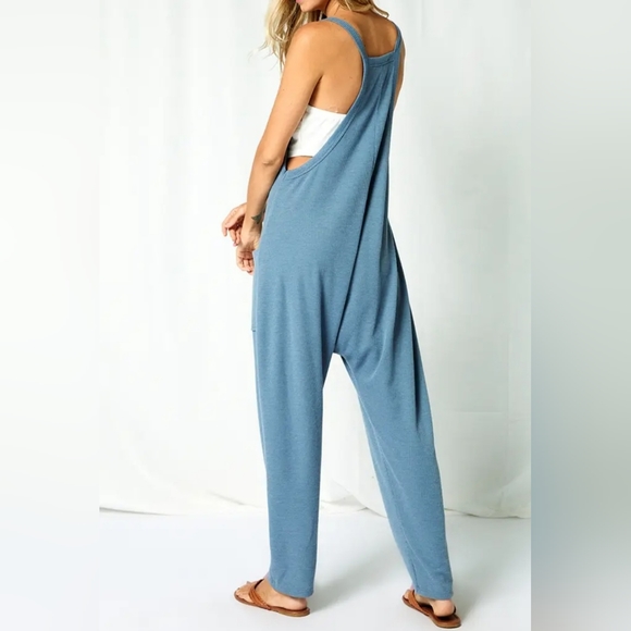 #467 FINAL PRICE 🛑S,M,L BOHO FABULOUS Solid Harem Jumpsuit w/Pockets - Picture 13 of 13